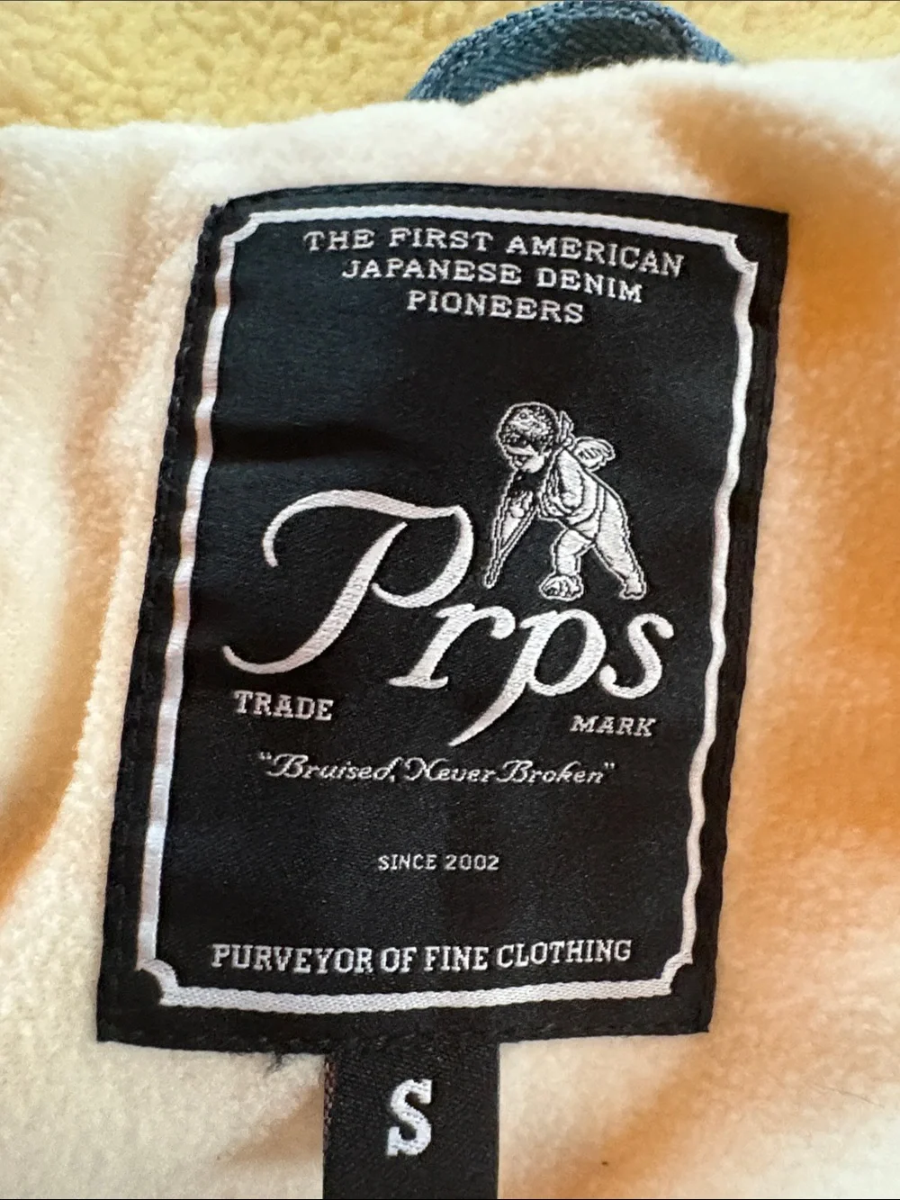 PRPS Peach and Blue Fleece Jacket with Script Logo